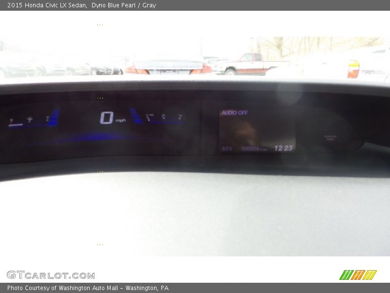 Dyno Blue Pearl / Gray 2015 Honda Civic LX Sedan