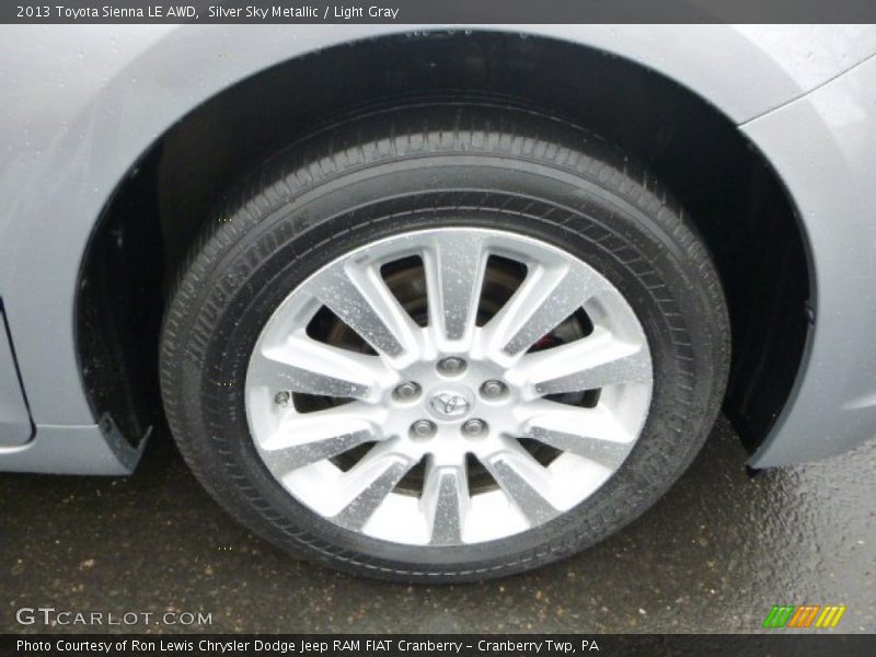 Silver Sky Metallic / Light Gray 2013 Toyota Sienna LE AWD