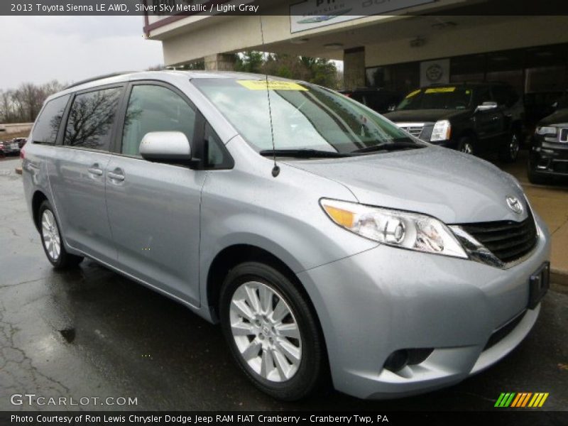 Silver Sky Metallic / Light Gray 2013 Toyota Sienna LE AWD