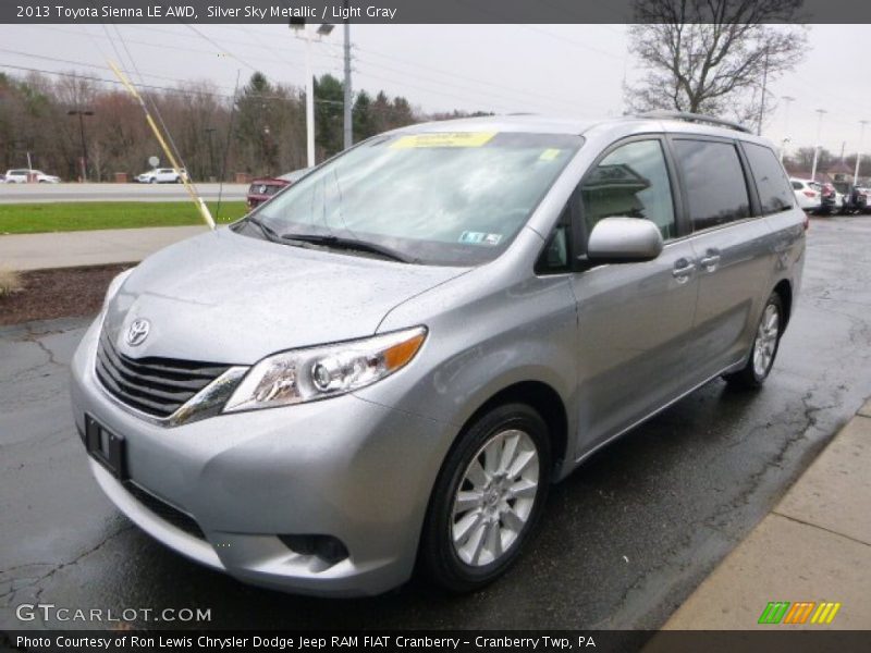 Silver Sky Metallic / Light Gray 2013 Toyota Sienna LE AWD