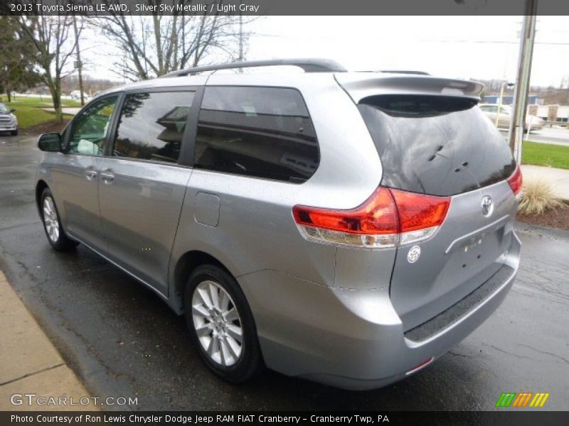 Silver Sky Metallic / Light Gray 2013 Toyota Sienna LE AWD