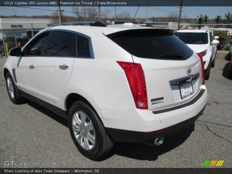 Platinum Ice Tricoat / Shale/Brownstone 2015 Cadillac SRX Luxury AWD