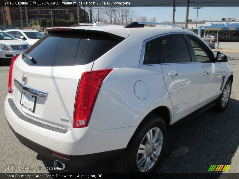 Platinum Ice Tricoat / Shale/Brownstone 2015 Cadillac SRX Luxury AWD