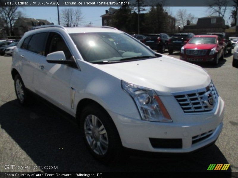 Platinum Ice Tricoat / Shale/Brownstone 2015 Cadillac SRX Luxury AWD