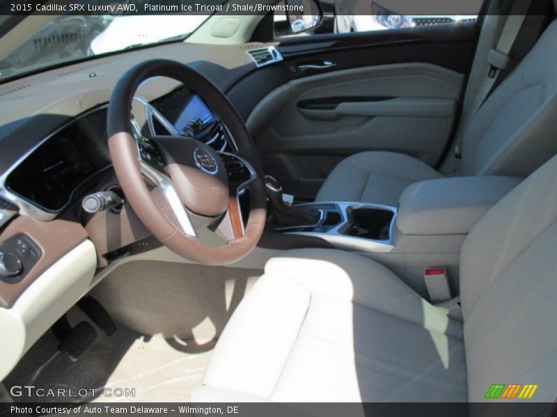 Platinum Ice Tricoat / Shale/Brownstone 2015 Cadillac SRX Luxury AWD