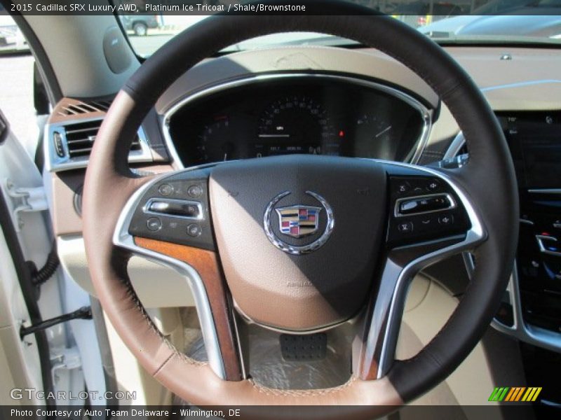 Platinum Ice Tricoat / Shale/Brownstone 2015 Cadillac SRX Luxury AWD