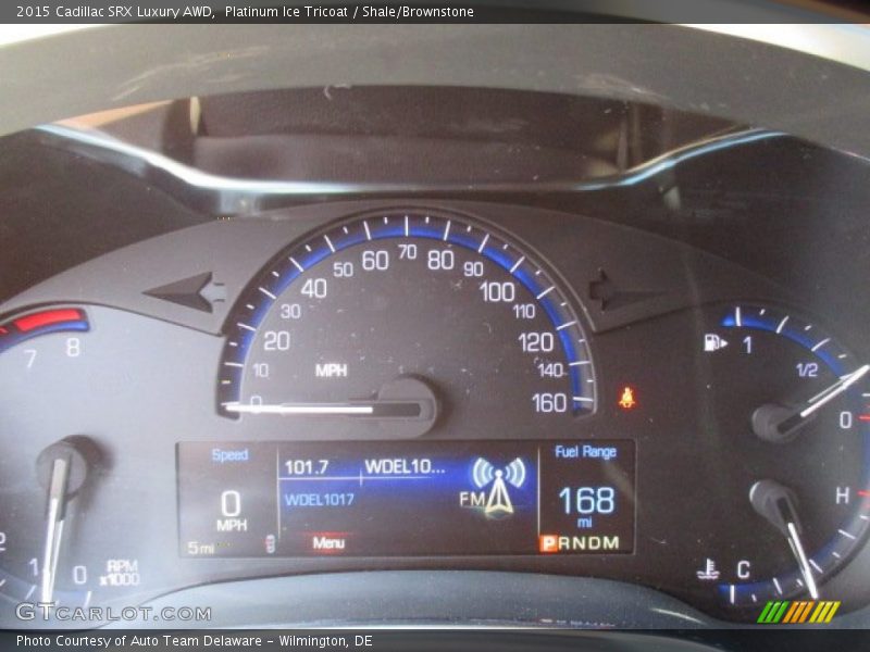 Platinum Ice Tricoat / Shale/Brownstone 2015 Cadillac SRX Luxury AWD