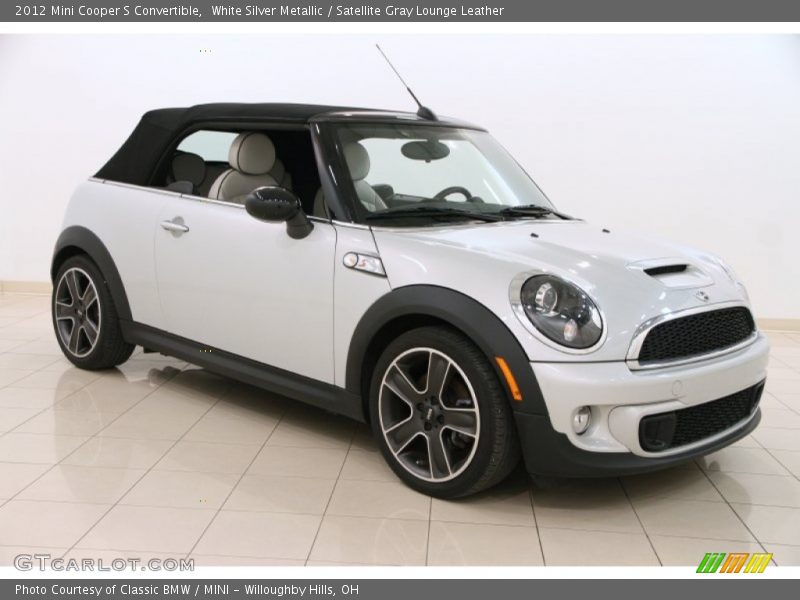 White Silver Metallic / Satellite Gray Lounge Leather 2012 Mini Cooper S Convertible