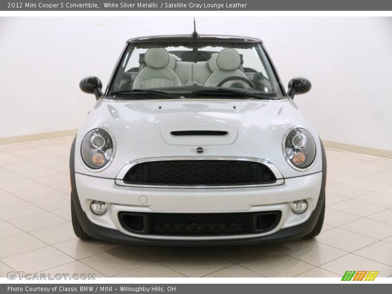 White Silver Metallic / Satellite Gray Lounge Leather 2012 Mini Cooper S Convertible