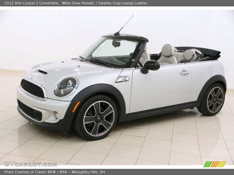 White Silver Metallic / Satellite Gray Lounge Leather 2012 Mini Cooper S Convertible
