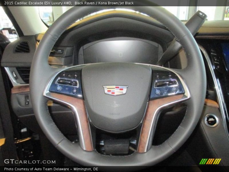 Black Raven / Kona Brown/Jet Black 2015 Cadillac Escalade ESV Luxury 4WD