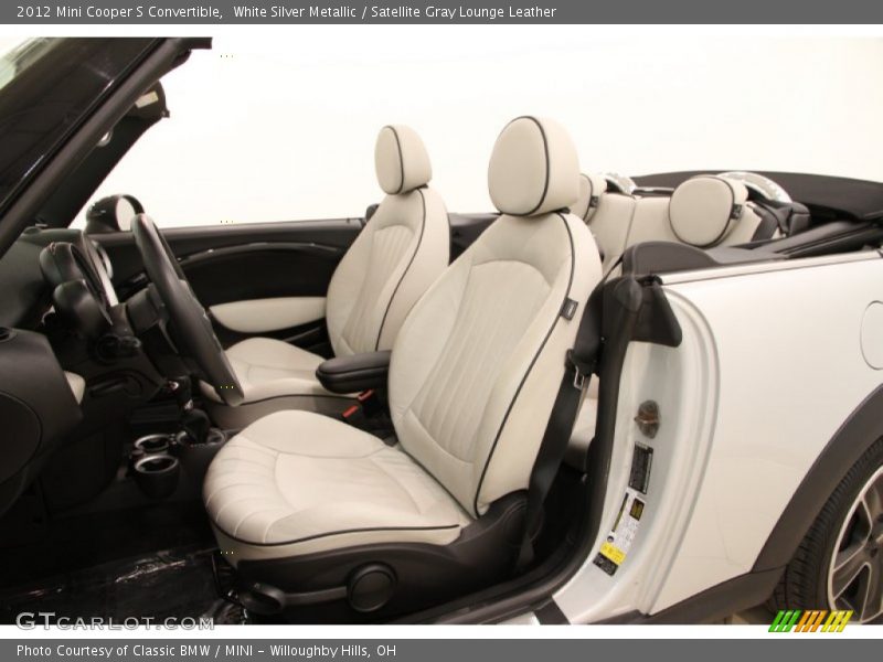 White Silver Metallic / Satellite Gray Lounge Leather 2012 Mini Cooper S Convertible