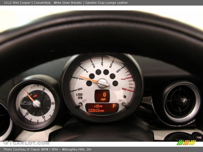 White Silver Metallic / Satellite Gray Lounge Leather 2012 Mini Cooper S Convertible