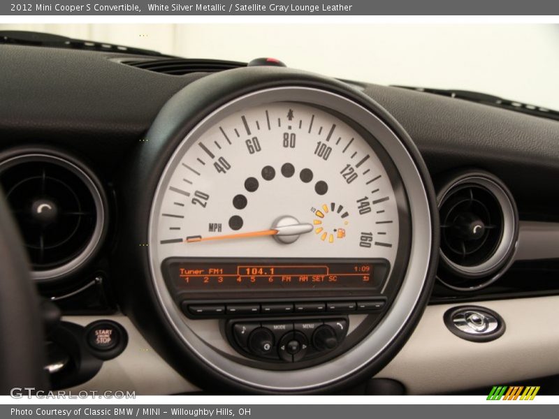 White Silver Metallic / Satellite Gray Lounge Leather 2012 Mini Cooper S Convertible