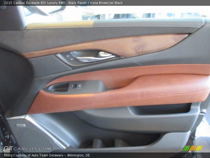 Black Raven / Kona Brown/Jet Black 2015 Cadillac Escalade ESV Luxury 4WD