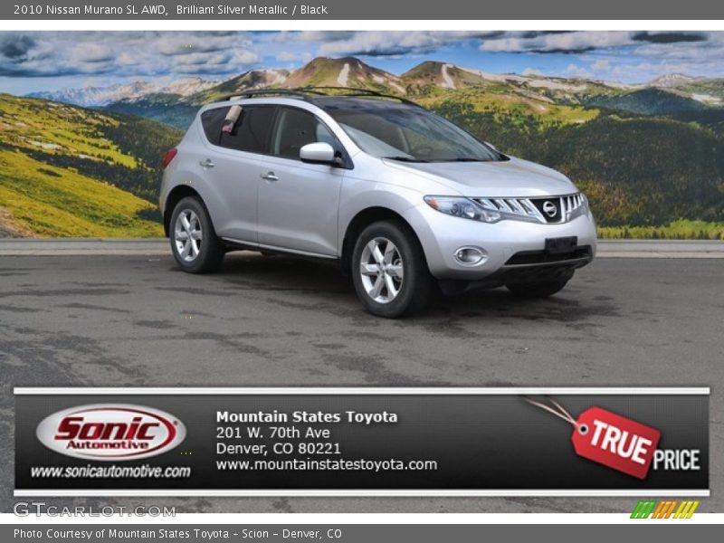 Brilliant Silver Metallic / Black 2010 Nissan Murano SL AWD