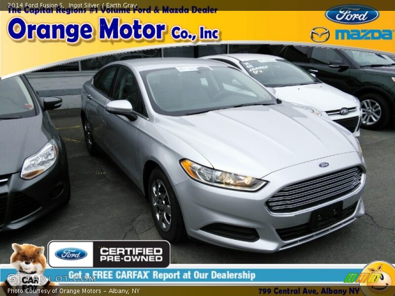Ingot Silver / Earth Gray 2014 Ford Fusion S