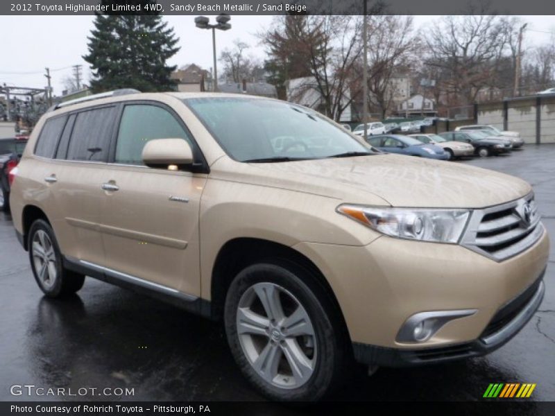 Sandy Beach Metallic / Sand Beige 2012 Toyota Highlander Limited 4WD
