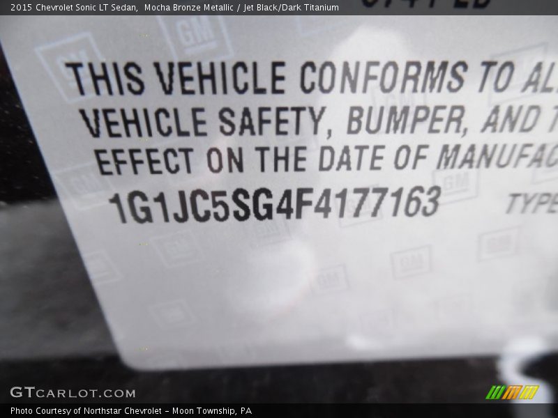 Mocha Bronze Metallic / Jet Black/Dark Titanium 2015 Chevrolet Sonic LT Sedan