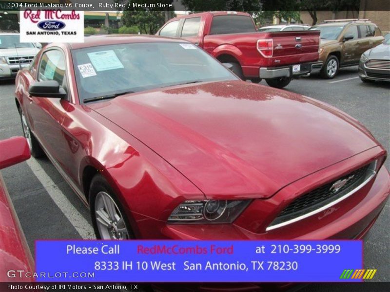 Ruby Red / Medium Stone 2014 Ford Mustang V6 Coupe