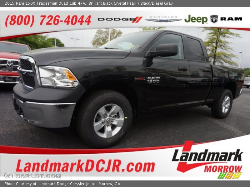 Brilliant Black Crystal Pearl / Black/Diesel Gray 2015 Ram 1500 Tradesman Quad Cab 4x4