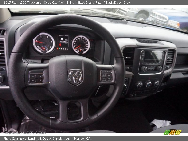 Brilliant Black Crystal Pearl / Black/Diesel Gray 2015 Ram 1500 Tradesman Quad Cab 4x4