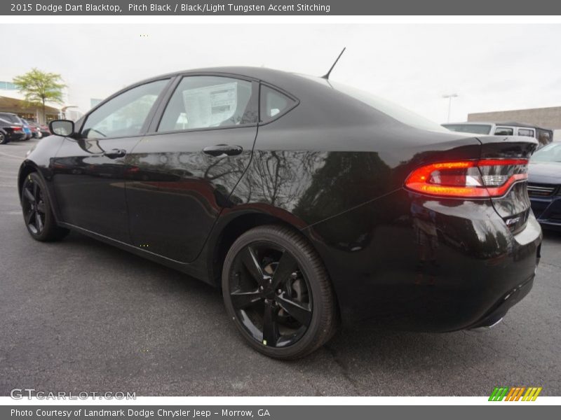 Pitch Black / Black/Light Tungsten Accent Stitching 2015 Dodge Dart Blacktop