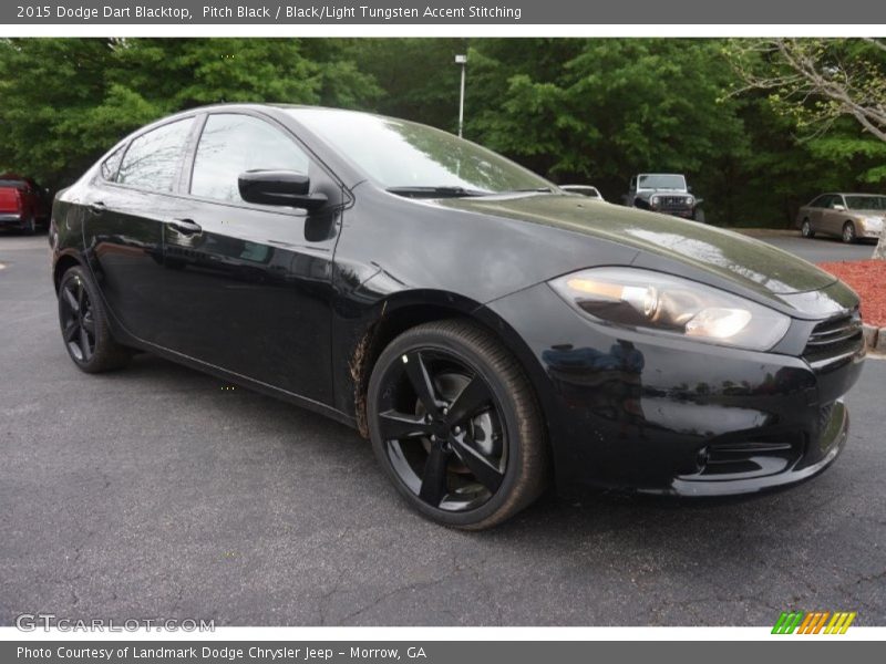 Pitch Black / Black/Light Tungsten Accent Stitching 2015 Dodge Dart Blacktop
