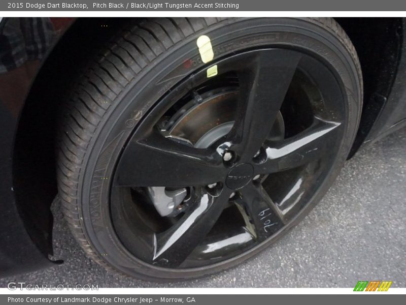 Pitch Black / Black/Light Tungsten Accent Stitching 2015 Dodge Dart Blacktop