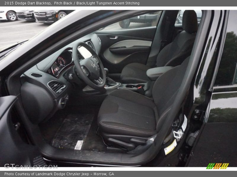 Pitch Black / Black/Light Tungsten Accent Stitching 2015 Dodge Dart Blacktop