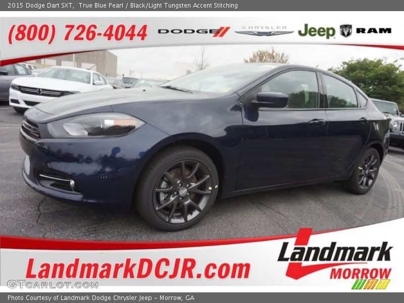 True Blue Pearl / Black/Light Tungsten Accent Stitching 2015 Dodge Dart SXT
