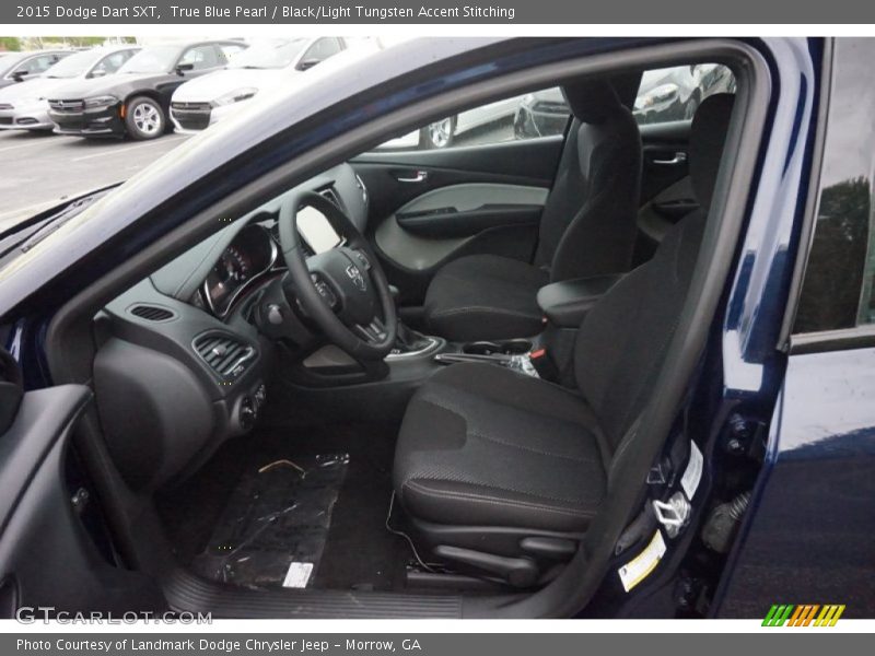 True Blue Pearl / Black/Light Tungsten Accent Stitching 2015 Dodge Dart SXT