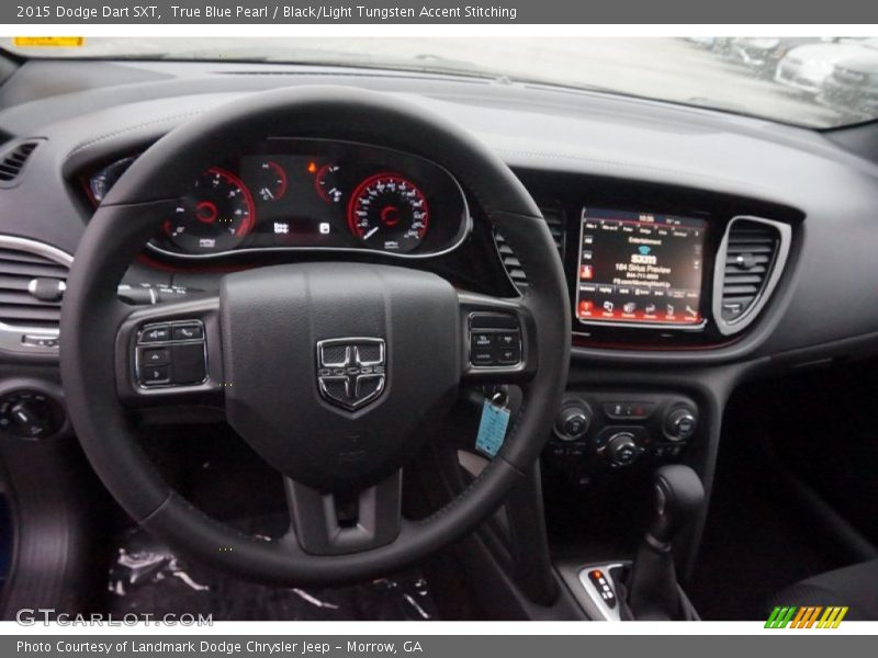 True Blue Pearl / Black/Light Tungsten Accent Stitching 2015 Dodge Dart SXT