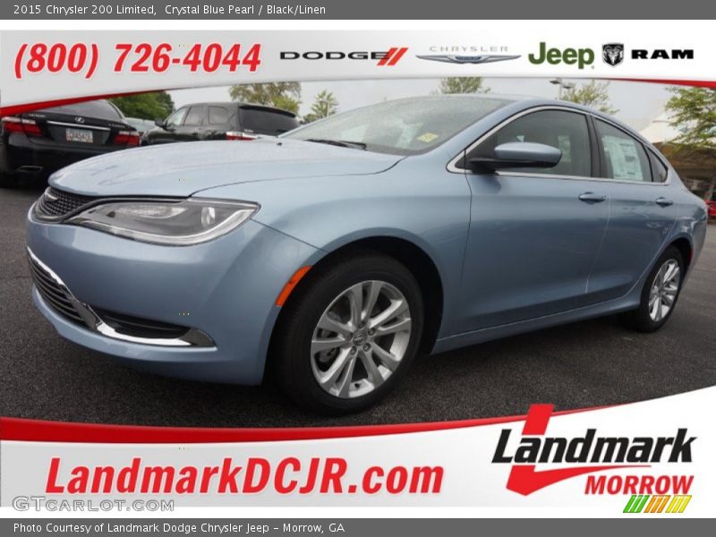 Crystal Blue Pearl / Black/Linen 2015 Chrysler 200 Limited
