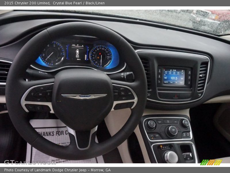 Crystal Blue Pearl / Black/Linen 2015 Chrysler 200 Limited