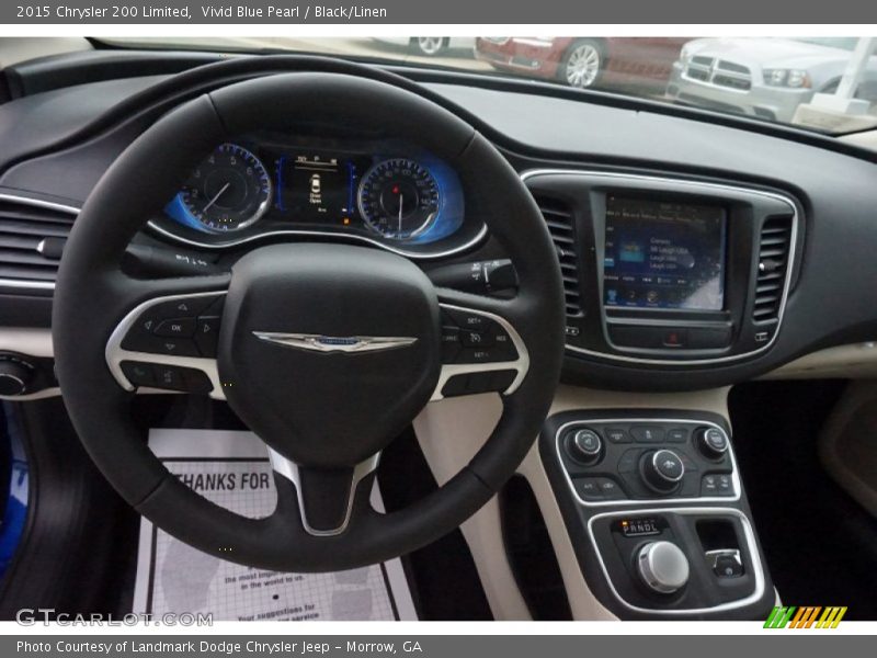Vivid Blue Pearl / Black/Linen 2015 Chrysler 200 Limited