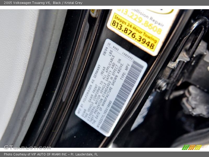 Black / Kristal Grey 2005 Volkswagen Touareg V6