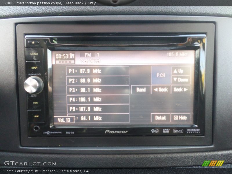 Deep Black / Grey 2008 Smart fortwo passion coupe