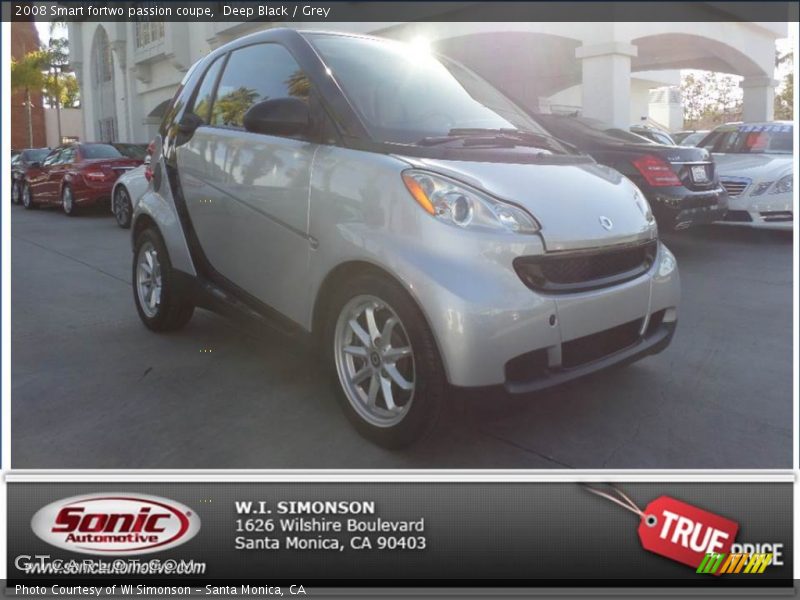 Deep Black / Grey 2008 Smart fortwo passion coupe