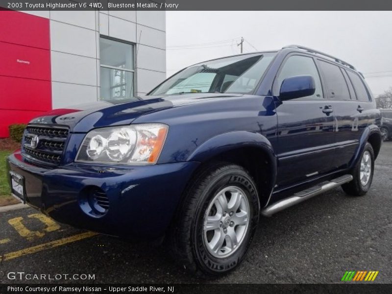 Bluestone Metallic / Ivory 2003 Toyota Highlander V6 4WD
