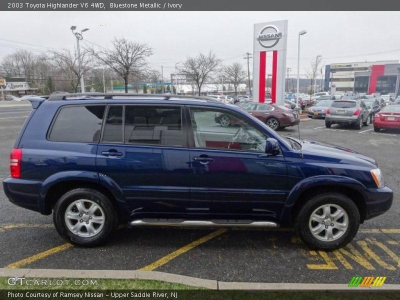 Bluestone Metallic / Ivory 2003 Toyota Highlander V6 4WD