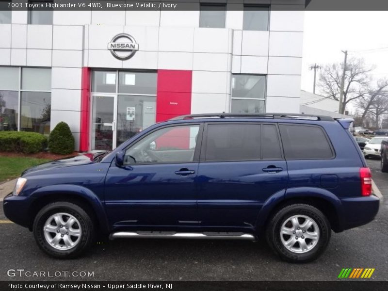 Bluestone Metallic / Ivory 2003 Toyota Highlander V6 4WD
