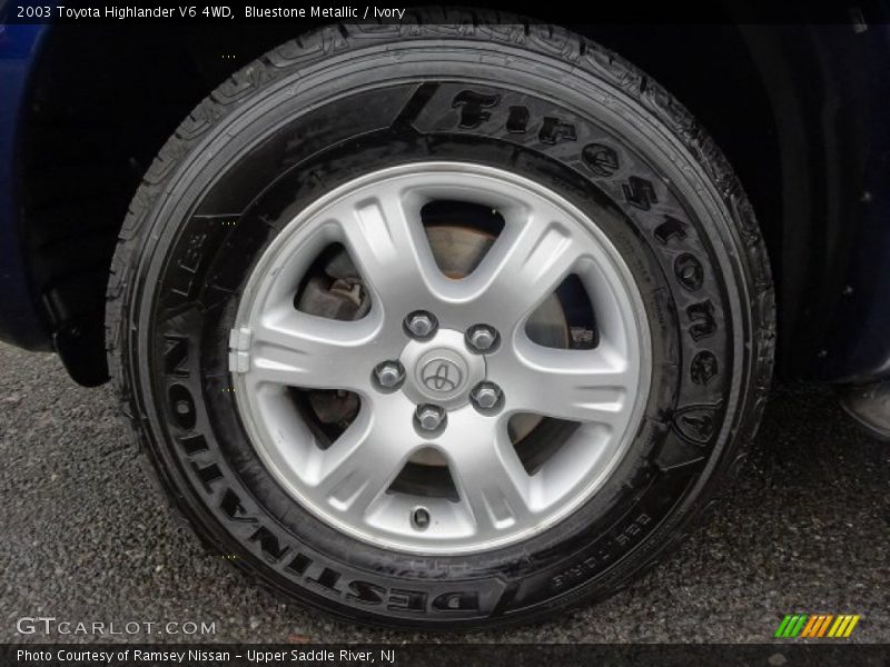Bluestone Metallic / Ivory 2003 Toyota Highlander V6 4WD