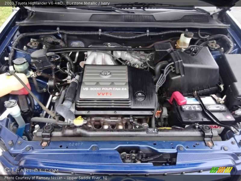 Bluestone Metallic / Ivory 2003 Toyota Highlander V6 4WD