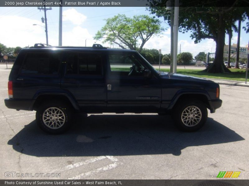 Patriot Blue Pearl / Agate Black 2000 Jeep Cherokee Sport 4x4