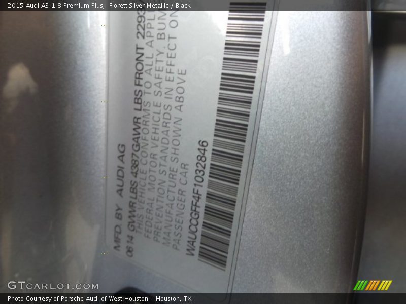 Florett Silver Metallic / Black 2015 Audi A3 1.8 Premium Plus