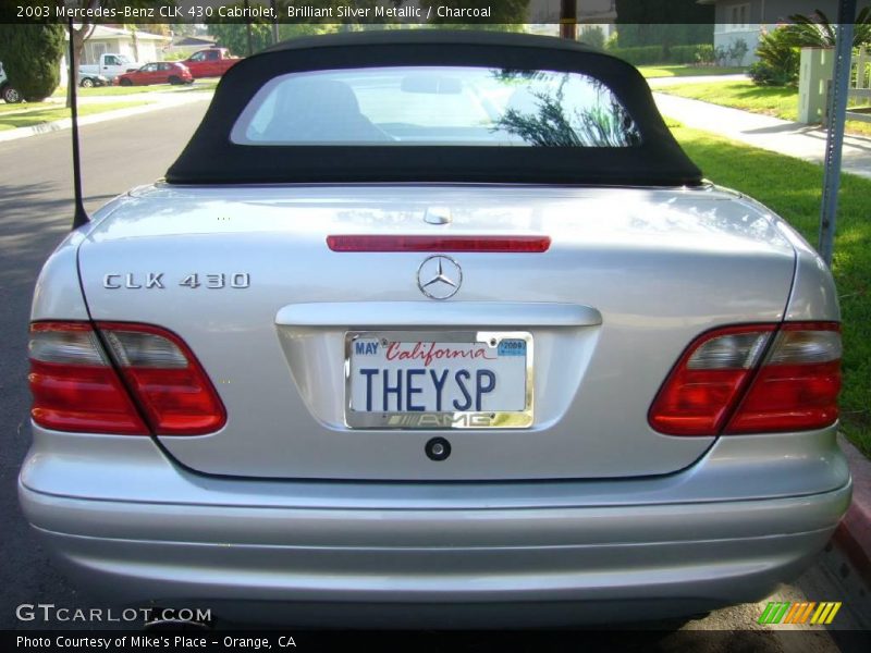 Brilliant Silver Metallic / Charcoal 2003 Mercedes-Benz CLK 430 Cabriolet