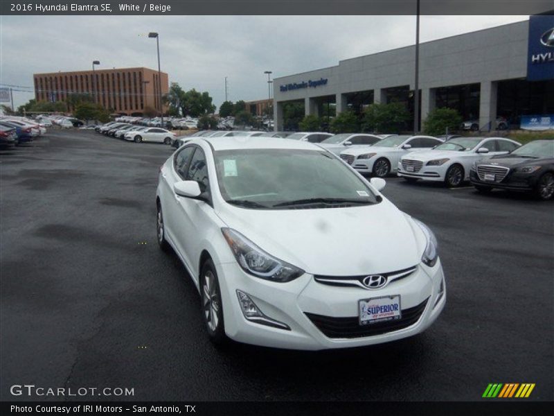 White / Beige 2016 Hyundai Elantra SE