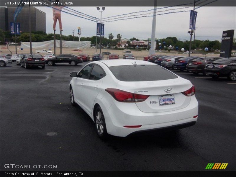 White / Beige 2016 Hyundai Elantra SE