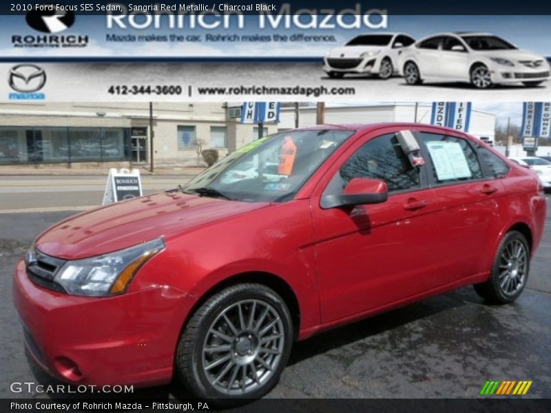 Sangria Red Metallic / Charcoal Black 2010 Ford Focus SES Sedan